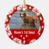 Eerste kerstfoto's keramisch ornament (Voorkant)