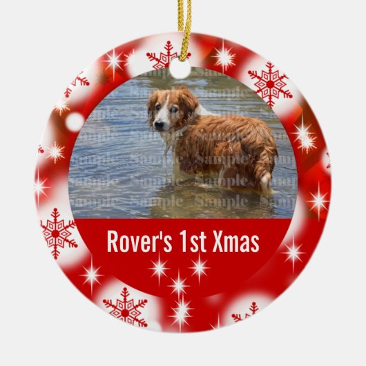 Eerste kerstfoto's keramisch ornament (Voorkant)