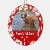 Eerste kerstfoto's keramisch ornament (Links)