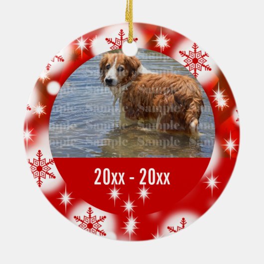 Eerste kerstfoto's keramisch ornament (Achterkant)