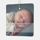Eerste kerstfoto's van de baby keramisch ornament (Links)