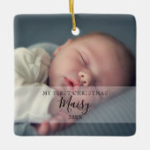 Eerste kerstfoto's van de baby keramisch ornament (Voorkant)