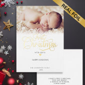 Eerste kerstfotoscript Heart Folie Feestdagenkaart