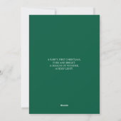 Eerste Kerstfotoscript Heart Holiday Kaart (Achterkant)