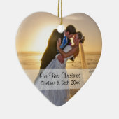 Eerste kerstfotosjabloon keramisch ornament (Rechts)