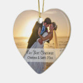 Eerste kerstfotosjabloon keramisch ornament (Links)