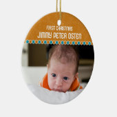 Eerste kerstfotoversiering keramisch ornament (Rechts)