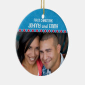 Eerste kerstfotoversiering keramisch ornament (Rechts)