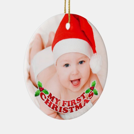 Eerste kerstfotoversiering keramisch ornament (Rechts)