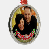 Eerste kerstfotoversiering metalen ornament (Rechts)