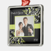 Eerste kerstfotoversiering metalen ornament (Links)