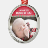 Eerste kerstfotoversiering metalen ornament (Links)