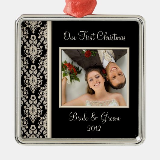 Eerste kerstfotoversiering metalen ornament (Voorkant)