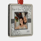 Eerste kerstfotoversiering metalen ornament (Rechts)