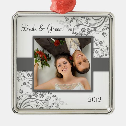 Eerste kerstfotoversiering metalen ornament (Voorkant)