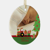 Eerste kerstfotoversiering voor kerstman baby keramisch ornament (Rechts)