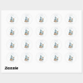 Eerste kerstgeboorteaankondiging ronde sticker (Vel)