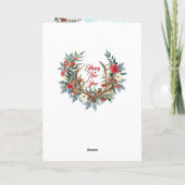 "Eerste Kerstgehuwd" Moderne Floral Waterverf Feestdagen Kaart (Achterkant)