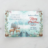 "Eerste Kerstgehuwd" Moderne Floral Waterverf Feestdagen Kaart (Binnen)