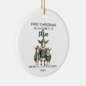 Eerste Kerstgeit Gezinslid van Drie Keramisch Ornament (Rechts)