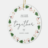 Eerste kerstgeschenk Kerstkoppel Geschenk Keramisch Ornament (Links)