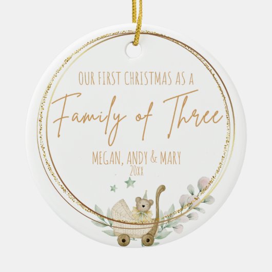 Eerste kerstgezin van drie Ornamenten (Voorkant)