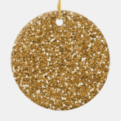 Eerste kerstgoudglitter voor de baby keramisch ornament (Achterkant)