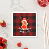 Eerste kerstgrappige rendierbuffel, aangepast servet (Insitu)