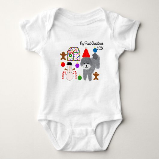 Eerste kerstgrijze poel #2 Baby odysuit Romper (Voorkant)