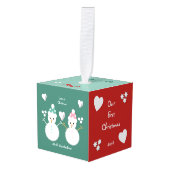 Eerste kerstgroen en rode Snowman Foto Decoratie (Voorkant hoekig)