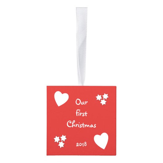 Eerste kerstgroen en rode Snowman Foto Decoratie (Rechts)