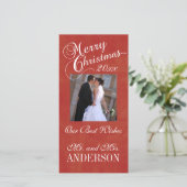 Eerste Kerstgroet Fotokaarten Passen getrouwd Feestdagenkaart (Staand voorkant)
