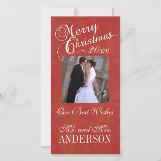 Eerste Kerstgroet Fotokaarten Passen getrouwd Feestdagenkaart (Voorkant)