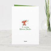 Eerste kerstgrootmoeder Cute Owl Bird Holly en PIn Feestdagen Kaart (Achterkant)