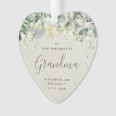 Eerste kerstgrootouder/elk relatief fotohart ornament (voorkant)