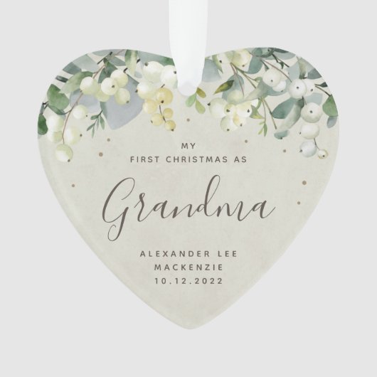 Eerste kerstgrootouder/elk relatief fotohart ornament (voorkant)