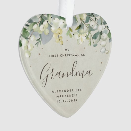 Eerste kerstgrootouder/elk relatief fotohart ornament (voorkant)