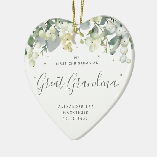 Eerste kerstgrootouder/enige relatieve foto keramisch ornament (Links)