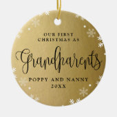 Eerste kerstgrootouders, Gold Photo Keepomwille Keramisch Ornament (Voorkant)