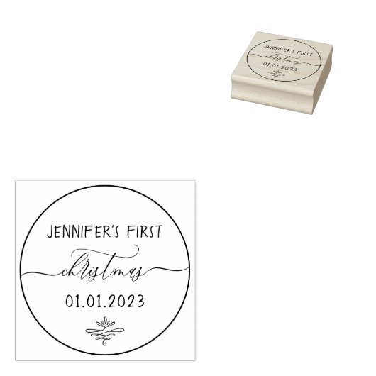 Eerste kersthandtekening rubberstempel (Gestempeld)