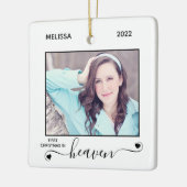 Eerste kersthemel Eenvoudig 2 Foto Memorial Keramisch Ornament (Links)