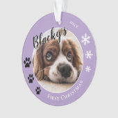 Eerste Kersthond Naam Foto Ornament (voorkant)