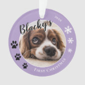 Eerste Kersthond Naam Foto Ornament (voorkant)