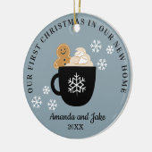 Eerste kersthuis keramisch ornament (Links)