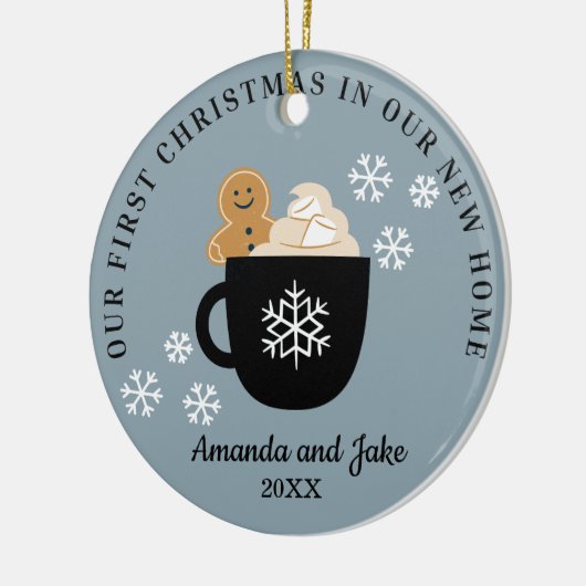 Eerste kersthuis keramisch ornament (Links)