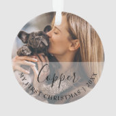 Eerste kersthuisdier 2 foto script naam kerstbal ornament (achterkant)