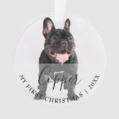 Eerste kersthuisdier 2 foto script naam kerstbal ornament (voorkant)