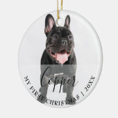 Eerste kersthuisdier 2 foto script naam ornament (Links)