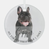 Eerste kersthuisdier foto script naam ornament (Voorkant)
