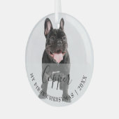 Eerste kersthuisdier foto script naam ornament (Voorkant links)